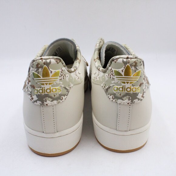 NWB Adidas Superstar Shoes in Alumina/Off White with Green Camp Print US 13 - Picture 5 of 16